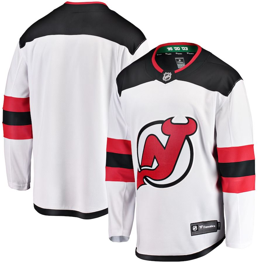 Men New Jersey Devils Fanatics Branded White Breakaway Away NHL Jersey